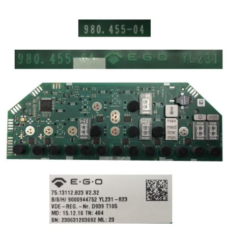 Modúlo Electrónico Mandos 75.13112.823 V2.32, 9000944752, Balay 3EB965LU/02 Modúlo Electrónico Mandos 75.13112.823 V2.32, 9000944752, Balay 3EB965LU/02