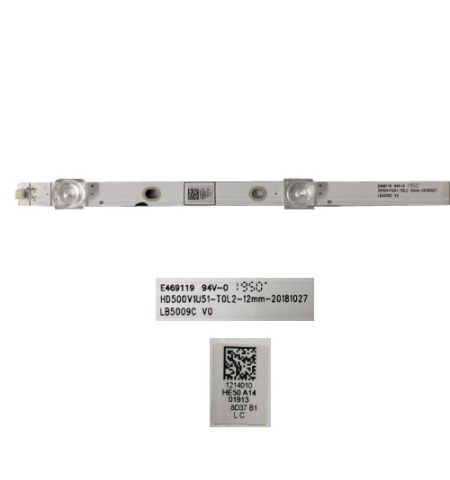 Tira 9 leds Hisense H50B7100 HE50A14 HD500V1U51-TOL2, LB5009C Tira 9 leds Hisense H50B7100 HE50A14 HD500V1U51-TOL2, LB5009C