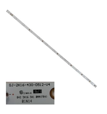 Tira 12 leds GJ-2K16-430-D512-V4, 01N14A, PHILIPS 43PUH6101/88 Tira 12 leds GJ-2K16-430-D512-V4, 01N14A, PHILIPS 43PUH6101/88