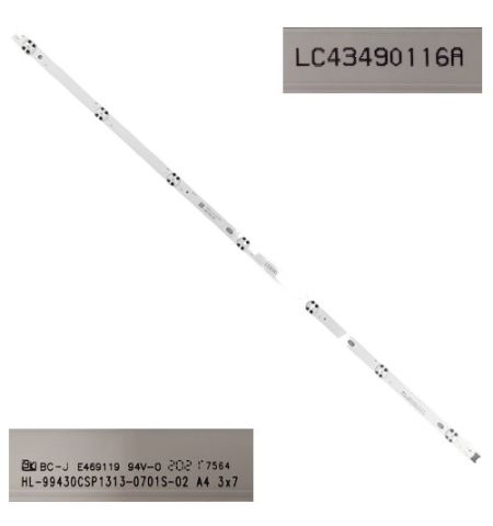 Tira 7 leds LG 43UN71006LB LC43490116A HL-99430CSP1313-0701S-02 E469119 Tira 7 leds LG 43UN71006LB LC43490116A HL-99430CSP1313-0701S-02 E469119