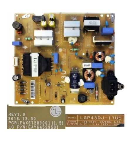 Fuente de Alimentacion LG EAX67209001 1.5 EAY64529501 LGP43DJ-17U1 LG 43UM7100PLA
Fuente de Alimentacion LG EAX67209001 1.5 EAY64529501 LGP43DJ-17U1 LG 43UM7100PLA