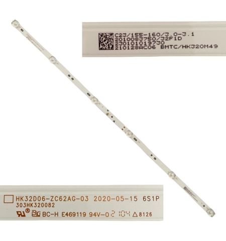 Tira 6 leds Engel LE3290ATV HK32D06-ZC62AG-03 303HK320082 swap / de desmontaje Tira 6 leds Engel LE3290ATV HK32D06-ZC62AG-03 303HK320082 swap / de desmontaje