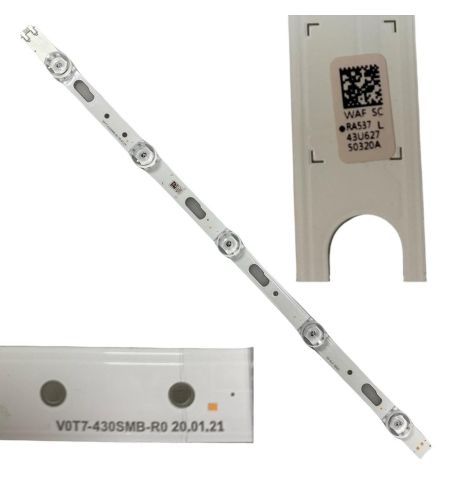 Tira 5 Leds Samsung UE43TU7095UXXC BN96-50320A V0T7-430SMB-R0 Tira 5 Leds Samsung UE43TU7095UXXC BN96-50320A V0T7-430SMB-R0
