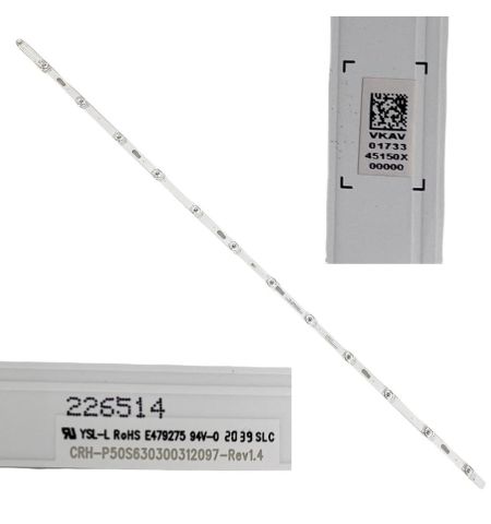 Tira 12 Leds Samsung UE50AU8005K BN96-45150X CRH-P50S630300312097-Rev1.4 swap de desmontaje