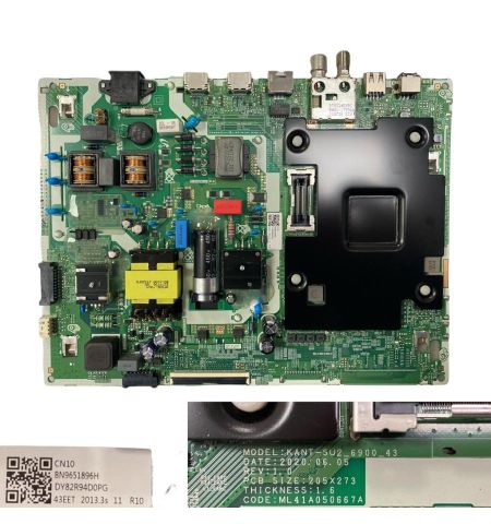 Placa Main Samsung UE43TU7095U BN9651896H KANT-SU2_6900_43_WW swap de desmontaje Placa Main Samsung UE43TU7095U BN9651896H KANT-SU2_6900_43_WW swap de desmontaje