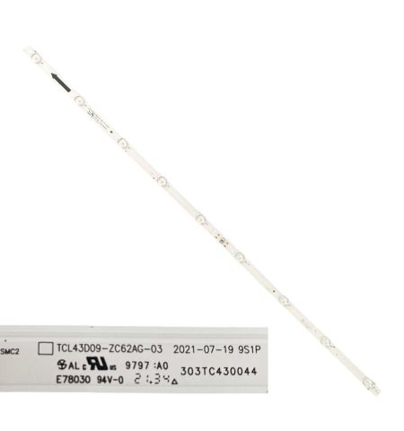 Tira 9 LEDS XIAOMI L43M7-7AEU TCL43D09-ZC62AG-03 303TC430044 E78030 swap de desmontaje Tira 9 LEDS XIAOMI L43M7-7AEU TCL43D09-ZC62AG-03 303TC430044 E78030 swap de desmontaje