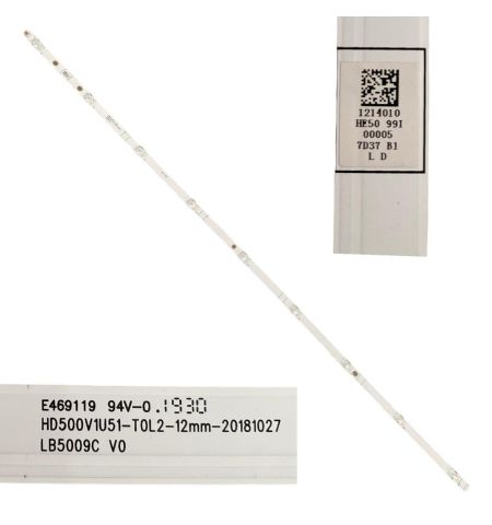 Tira 9 leds Hisense H50B7320 E469119 HD500V1U51-TOL2-12mm LB5009C swap de desmontaje